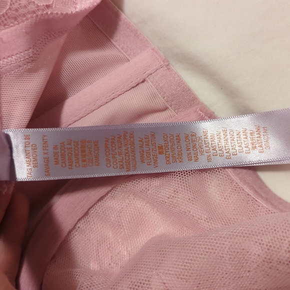 NWT Savage X Fenty Pink Lace Bra New - Picture 6 of 6
